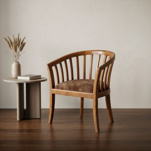 Modern Wooden Accent Chair with Cushioned Seat | Premium Living Room Chair