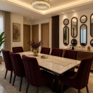 Luxury Marble Top Dining Table Set